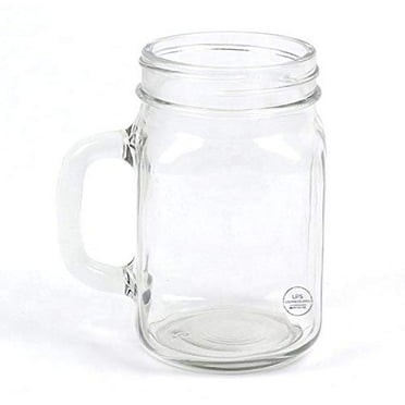 12-16 OZ ICED TEA DRINKING MASON JARS GLASS W/HANDLE LIBBEY GLASS 97084 